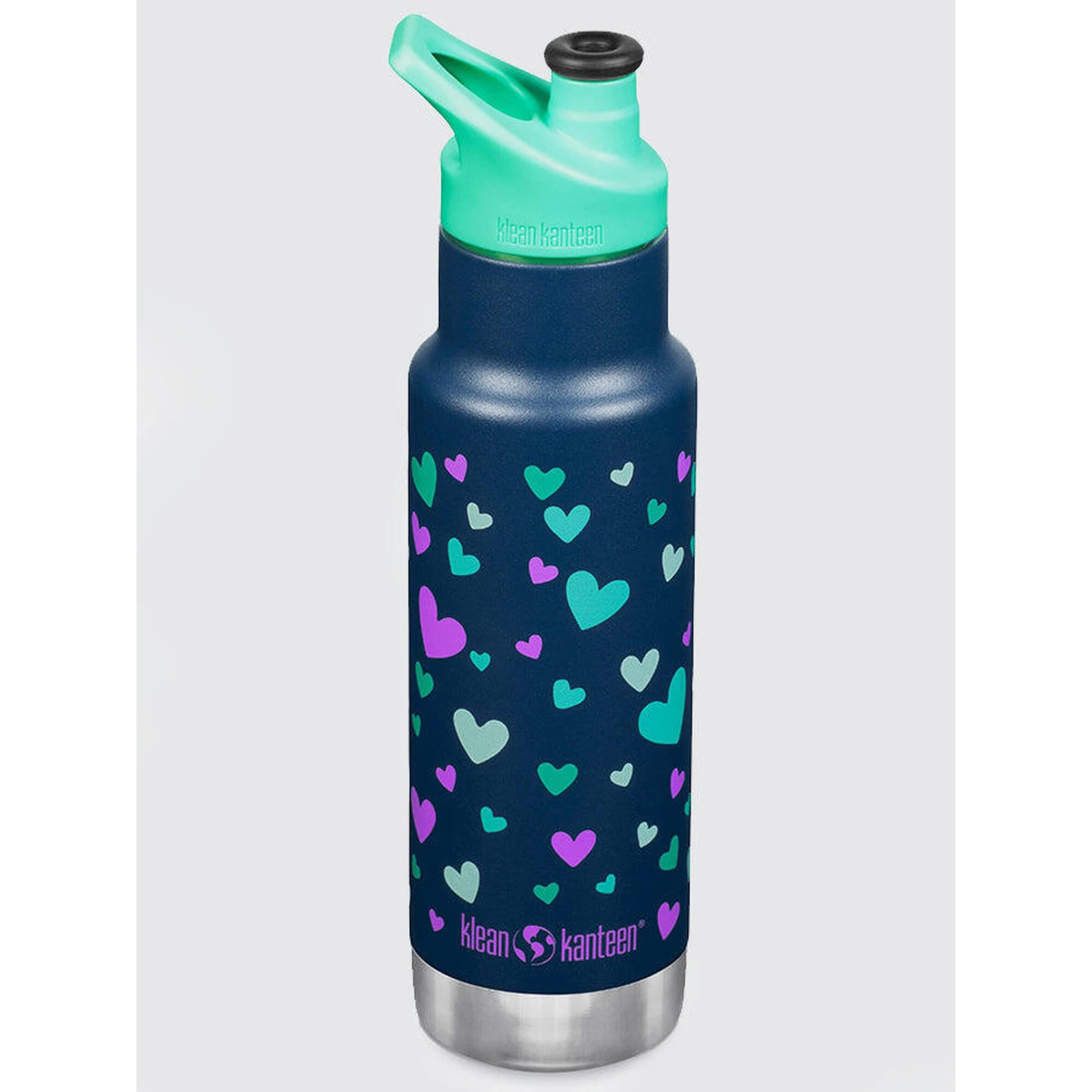 Klean Kanteen Kid Insulated Classic Narrow Sport Cap 12oz (355ml) - Navy Hearts