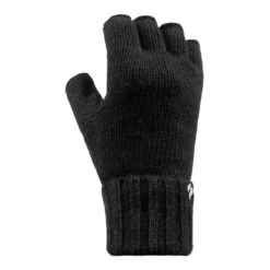 Ladies Solid Knitted Fleece Lined Thermal Fingerless Gloves