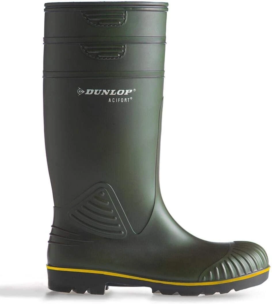 Dunlop Acifort Plain Rubber Wellingtons GREEN - Image 4