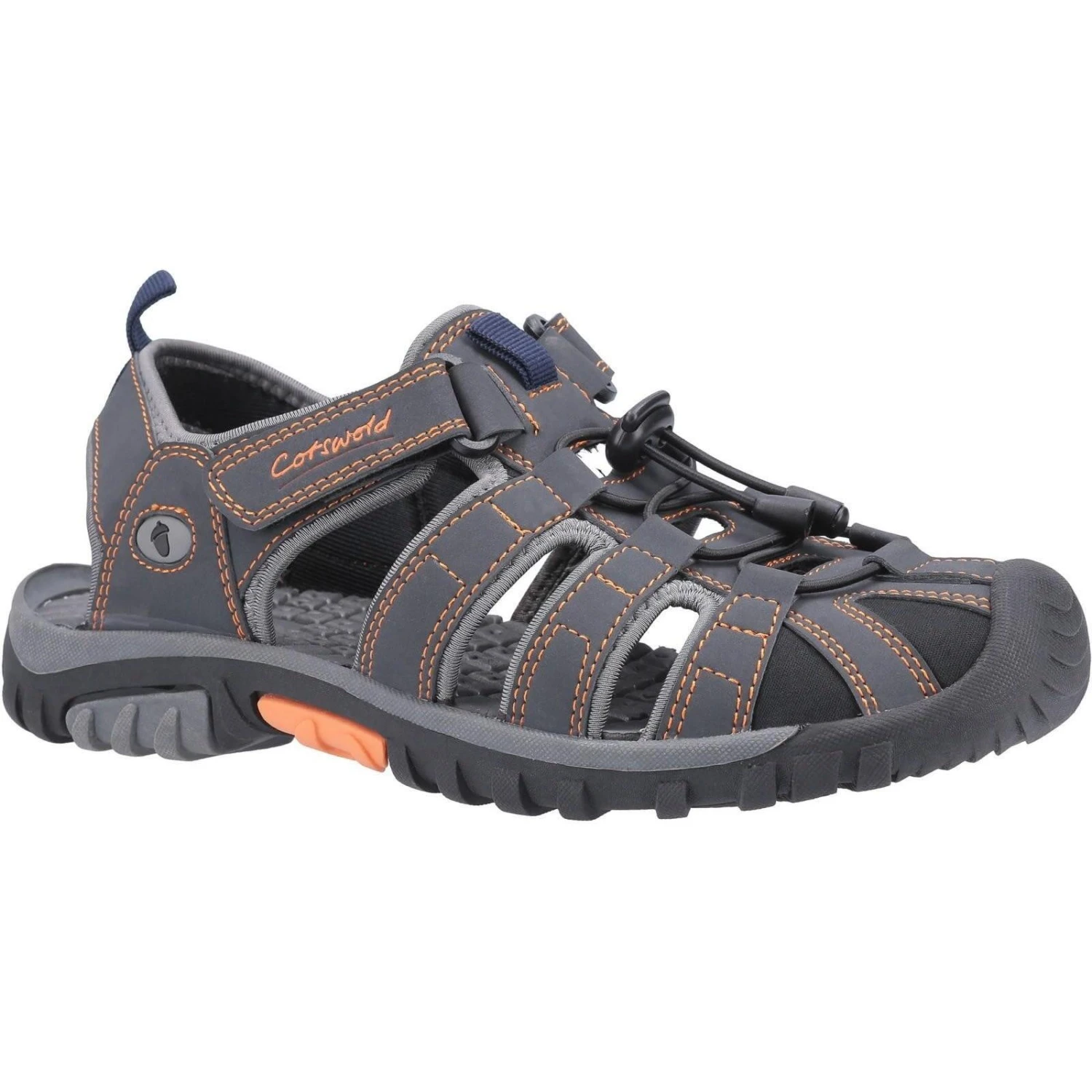Cotswold Mens Sandhurst Touch Fastening Sandal (Grey/Orange)