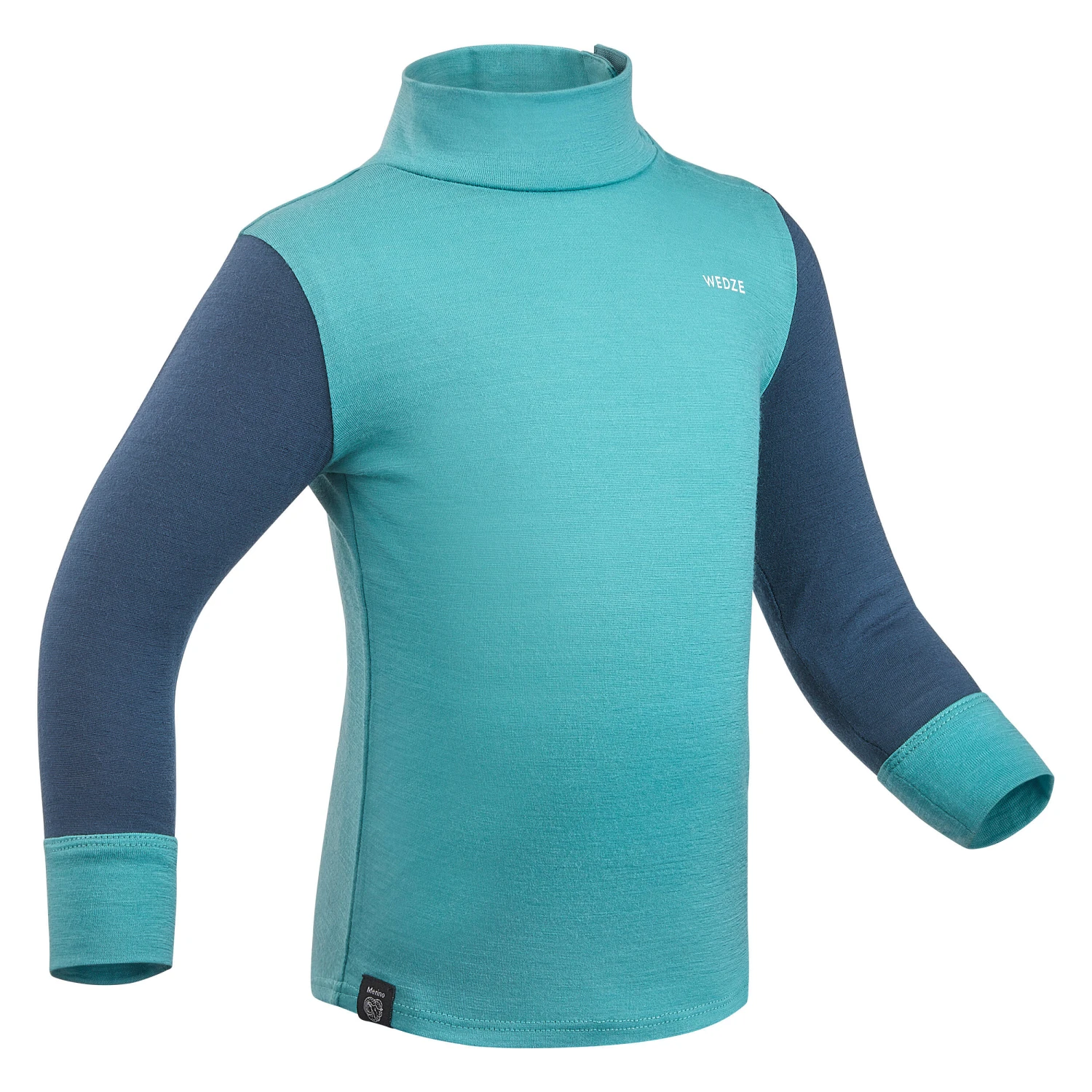 WEDZE Baby Ski Base Layer Top, Undershirt Merino Wool MERIWARM Turquoise