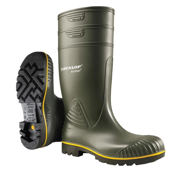 Dunlop Acifort Plain Rubber Wellingtons GREEN