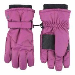Childrens Pink Winter Fleece Lined Waterproof Thermal Snow Ski Gloves