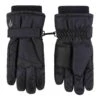 Childrens Black Winter Fleece Lined Waterproof Thermal Snow Ski Gloves