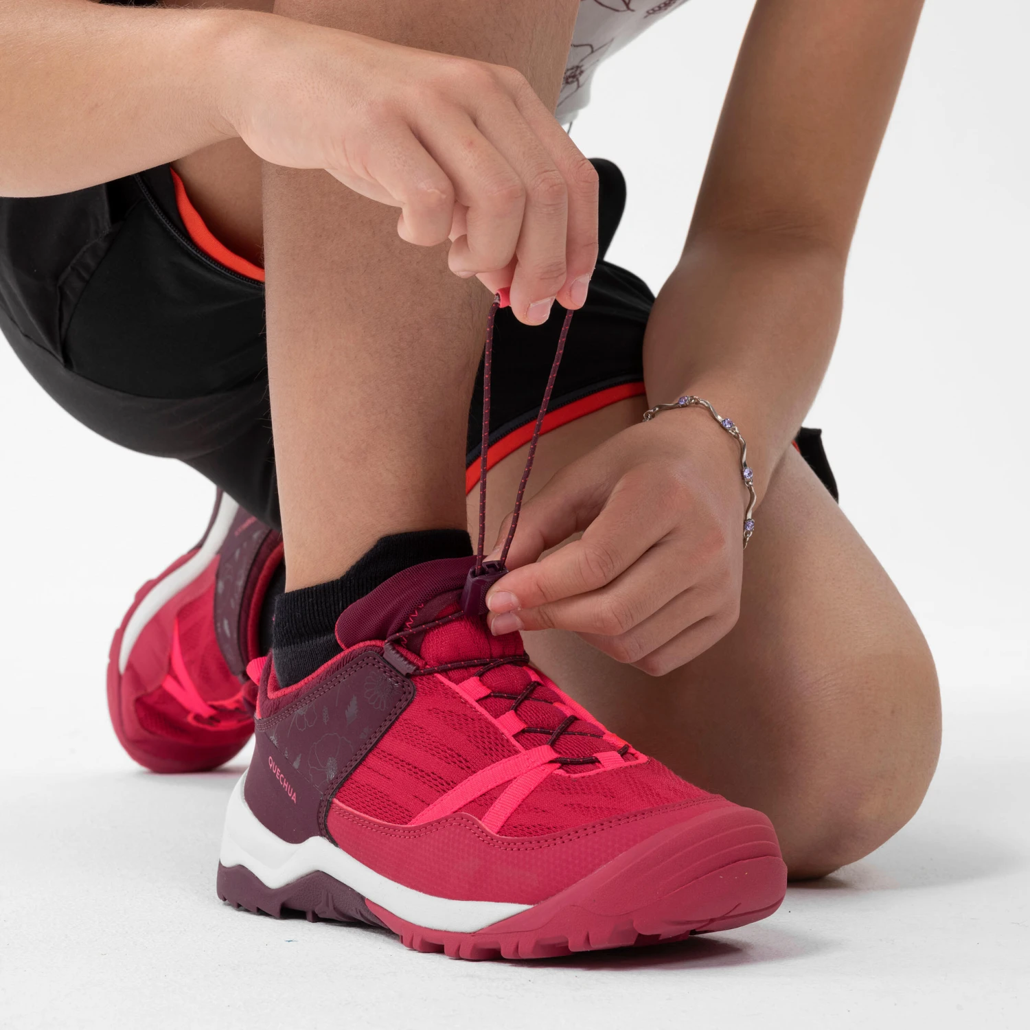 Quechua Kids’ Crossrock Hiking Shoes With Quick Lacing, Turquoise, From Size 35 To 38 - Image 12