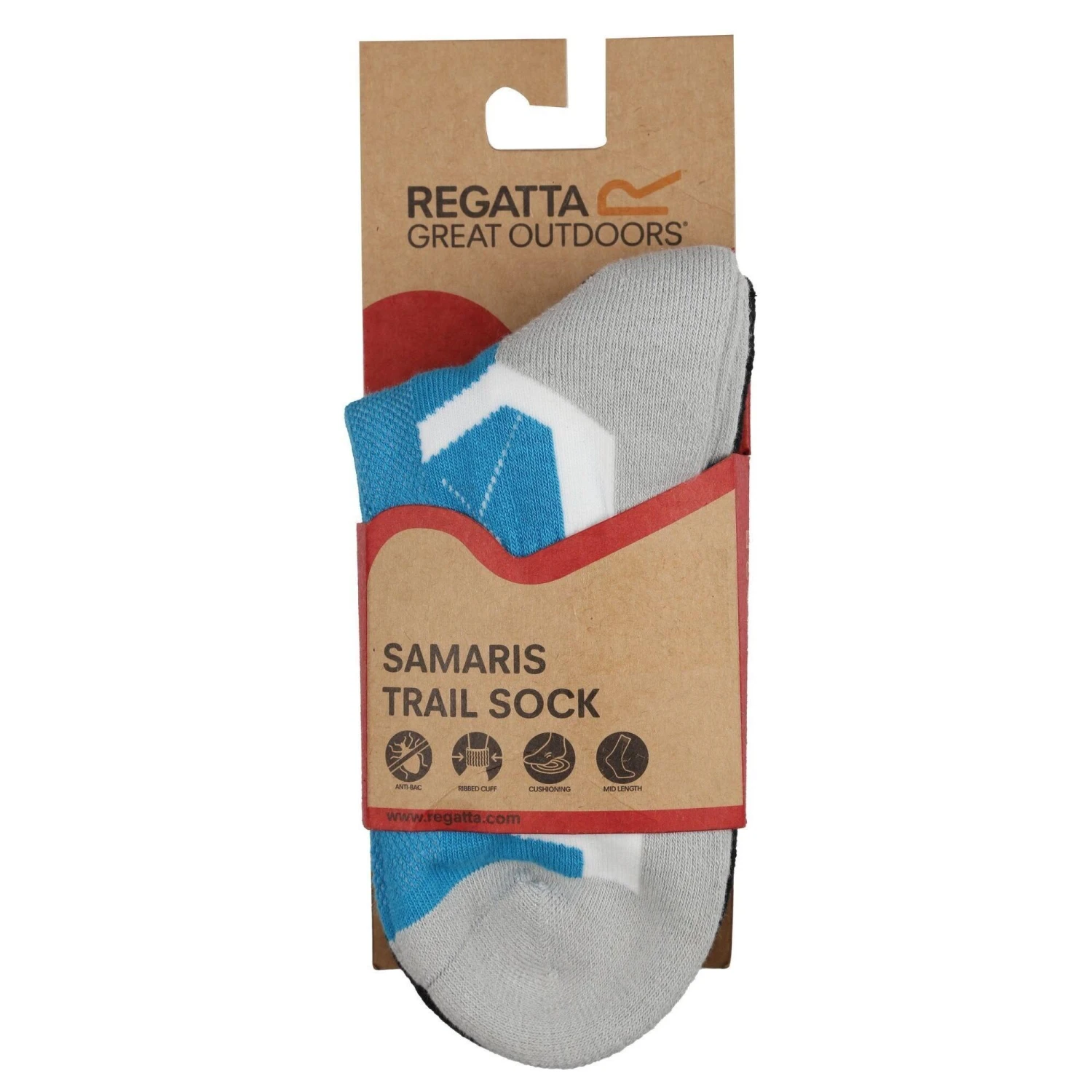Regatta Womens/Ladies Outdoor Boot Socks (Pack Of 2) (Black/Cherry Pink) - Image 5