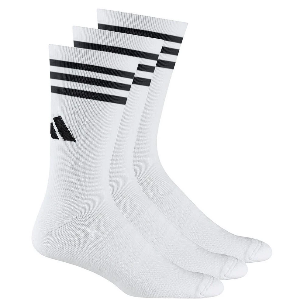 ADIDAS Mens Contrast Striped Crew Socks (Pack Of 3) (White)