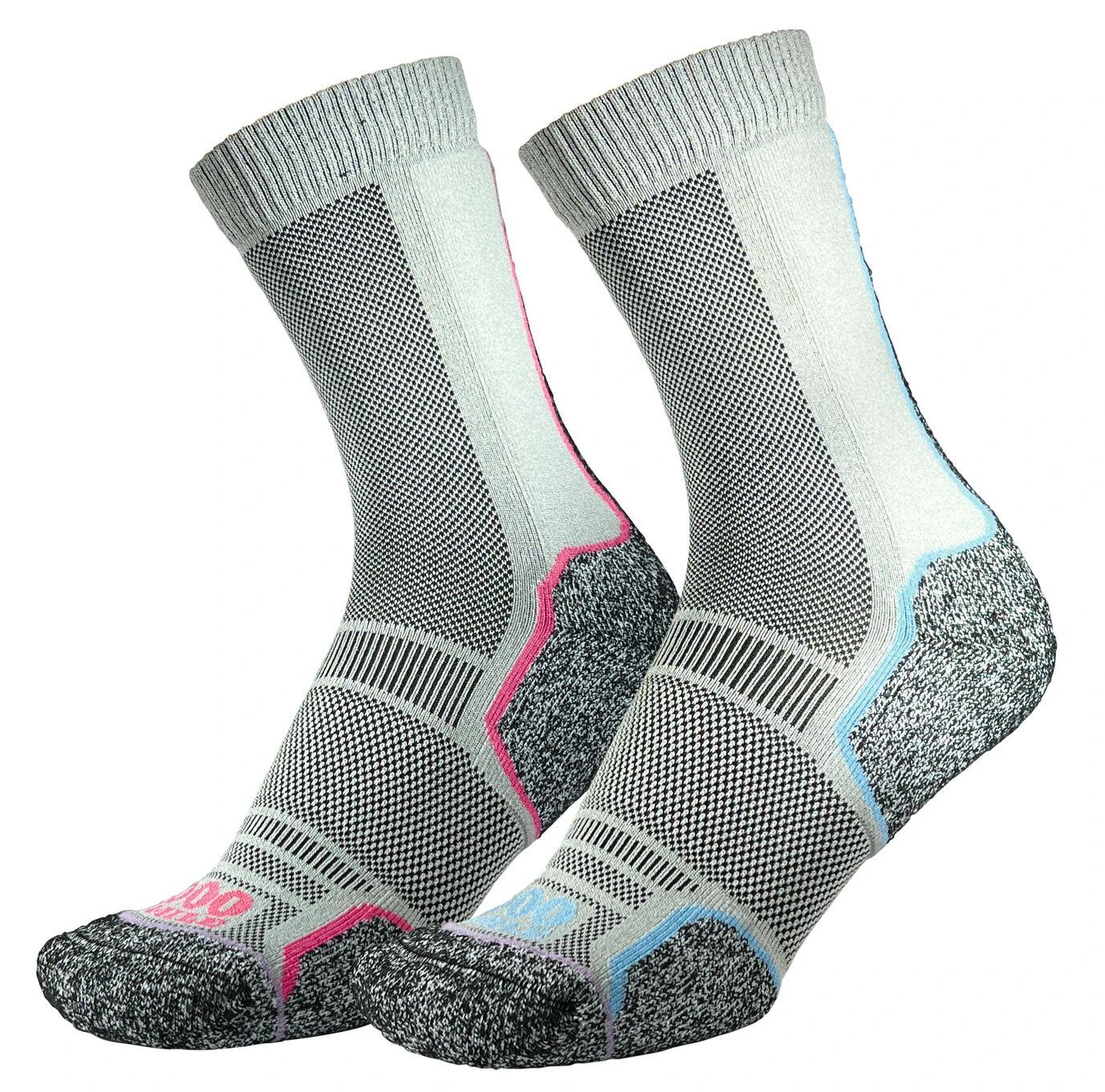 1000 Mile Trek Repreve Single Layer Twin Pack Silver Blue/Pink