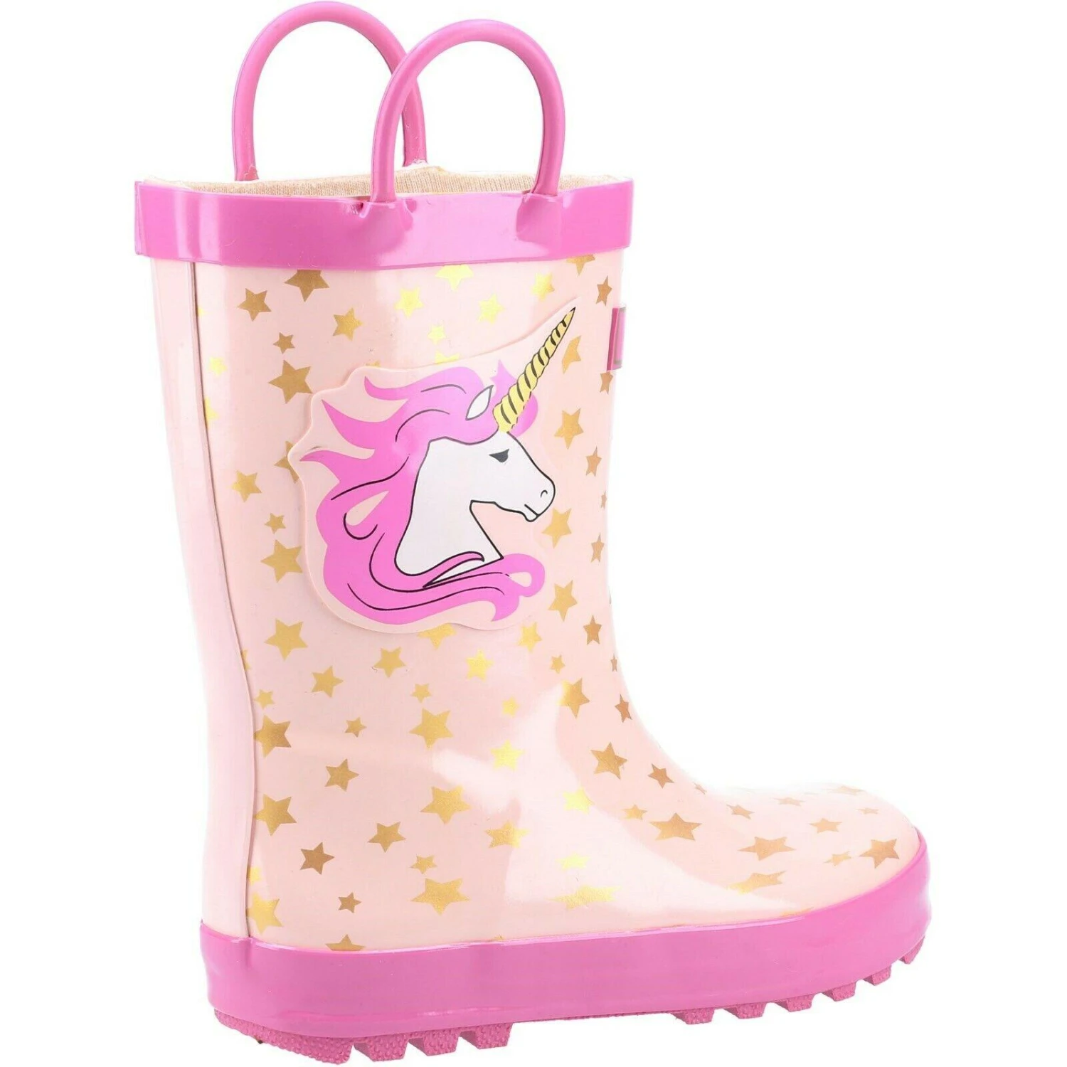 Cotswold Childrens/Kids Puddle Unicorn Wellington Boots (Pink) - Image 2