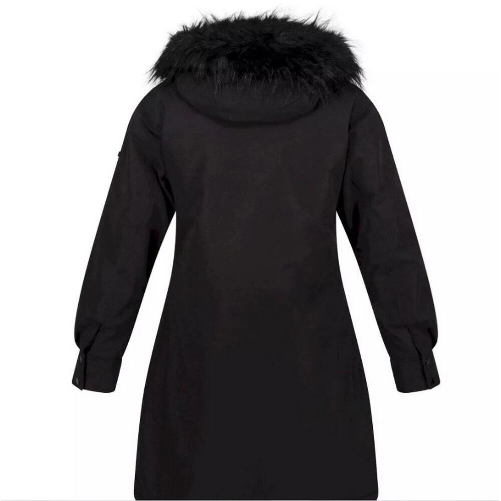 Regatta Womens/Ladies Shiloh Faux Fur Trim Parka (Black) - Image 2