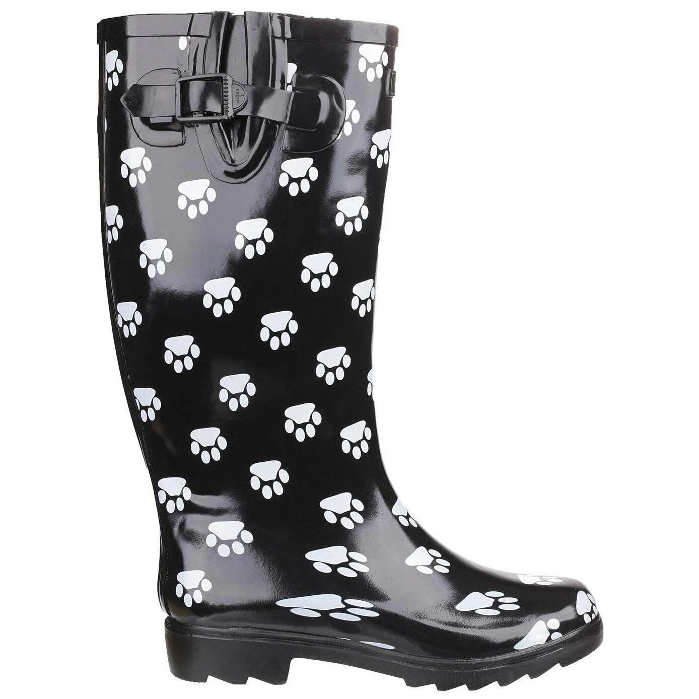 Cotswold Collection Dog Paw Welly / Womens Boots (Black) - Image 3