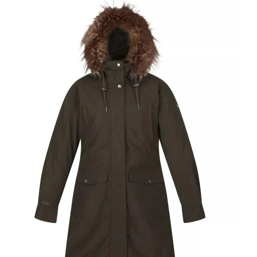 Regatta Womens/Ladies Shiloh Faux Fur Trim Parka (Black) - Image 8