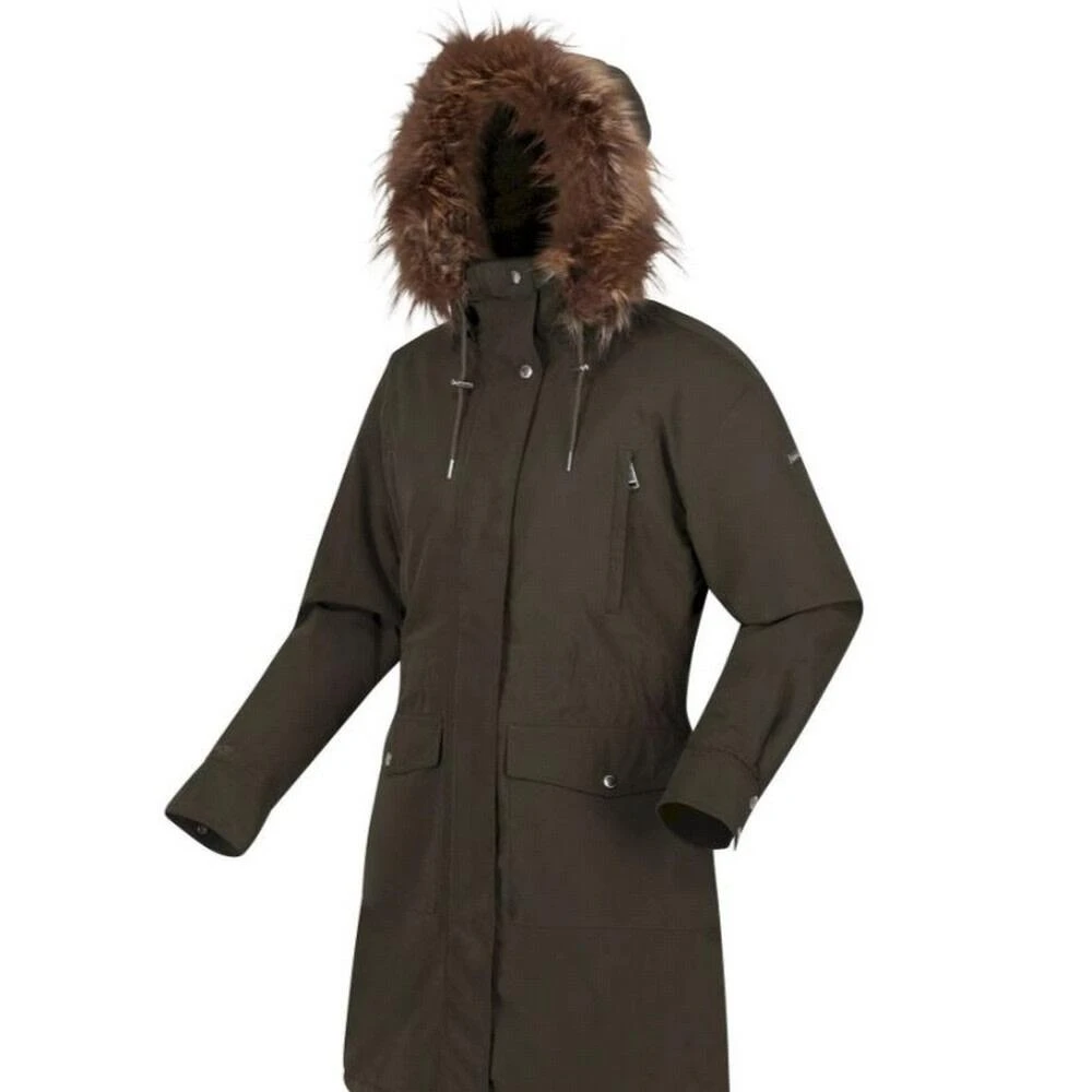 Regatta Womens/Ladies Shiloh Faux Fur Trim Parka (Black) - Image 10