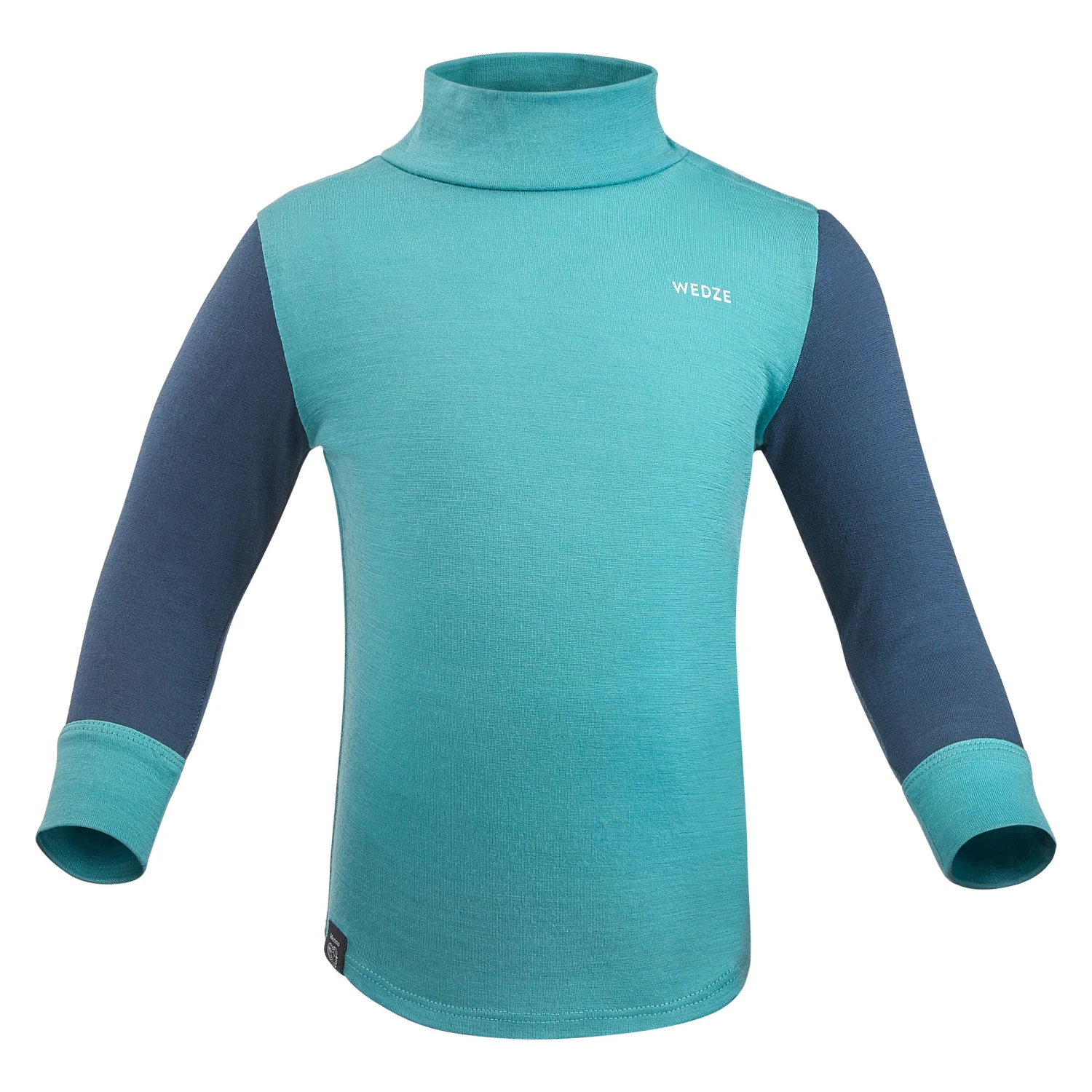 WEDZE Baby Ski Base Layer Top, Undershirt Merino Wool MERIWARM Turquoise - Image 2