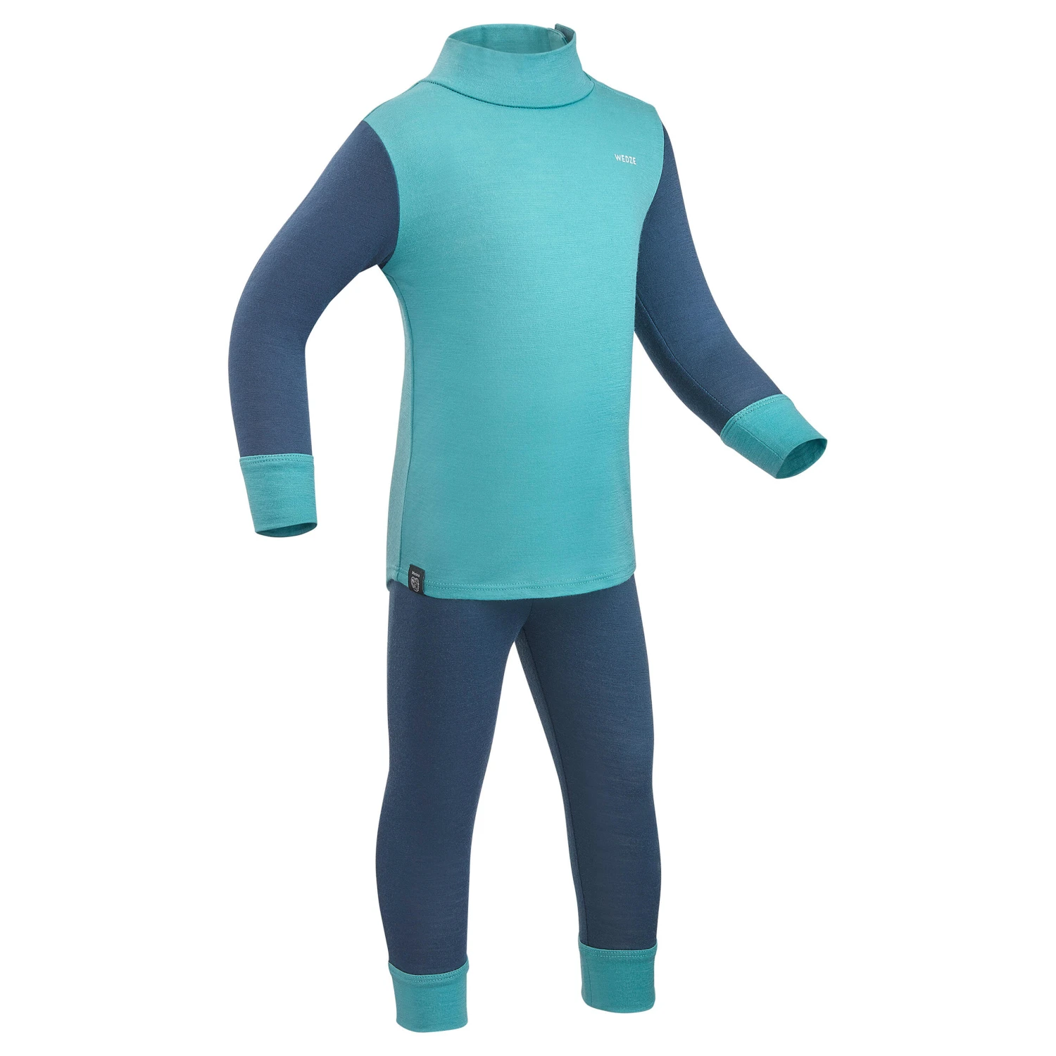 WEDZE Baby Ski Base Layer Top, Undershirt Merino Wool MERIWARM Turquoise - Image 8