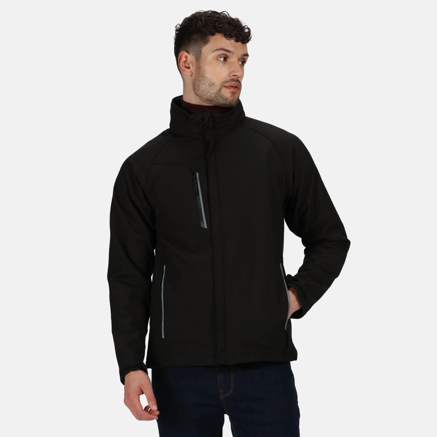 Regatta Mens Apex Soft Shell Jacket (Navy) - Image 7