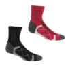 Regatta Womens/Ladies Outdoor Boot Socks (Pack Of 2) (Black/Cherry Pink)