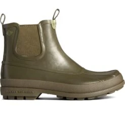 Sperry Cold Bay Rubber Chelsea Mens Boots Olive Green